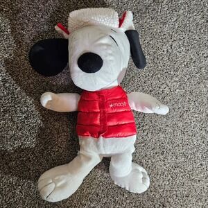 Peanuts‎ Snoopy Plush Macys Holiday 2015 Red Puffer Vest Trapper Hat Collectible